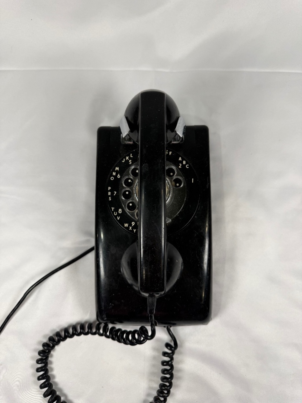 Vintage Black Rotary Wall Phone Mount Stromberg Carlson Mid Century Retro Decor